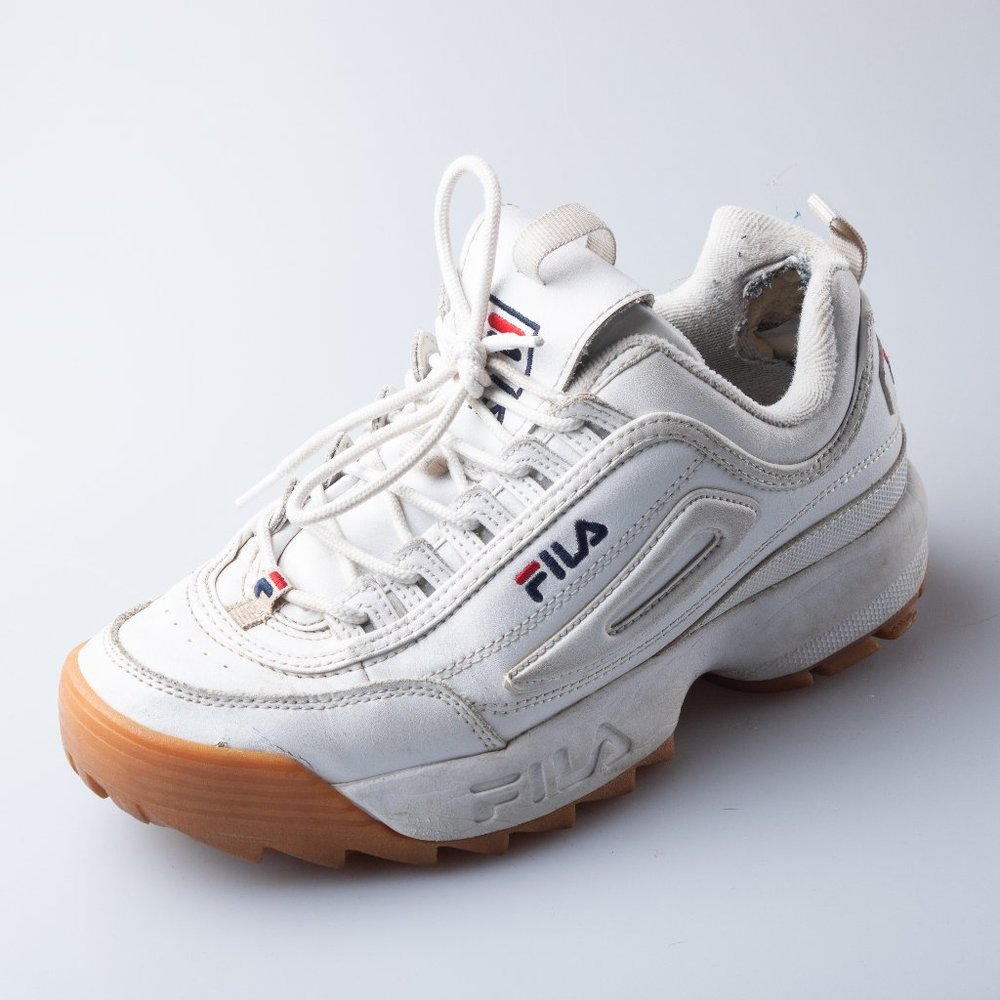 Fila Disruptor II Premium Womens White Gum Sole